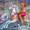 Girl On Carousel Paint by numbers