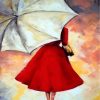 Lady And Umbrella Paint by numbers