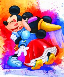 Mickey And Minnie Kiss Paint by numbers