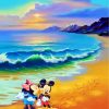 Mickey And Minnie Mouse In Beach Paint by numbers
