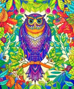 Tropical Mandala Owl paint by numbers