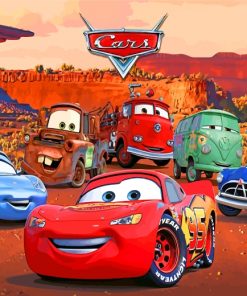 Lightning Mcqueen And Friends Paint by numbers