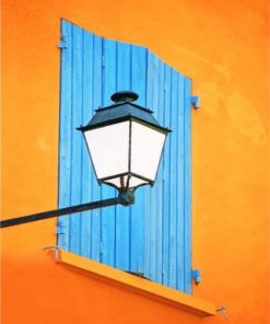 Blue Window and Lantern Paint by numbers