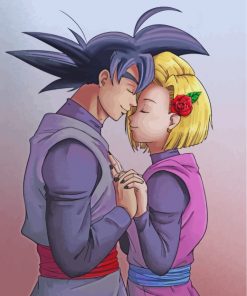 Android 18 An Goku Love Paint by numbers