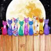 Cats In Full Moon Paint by numbers