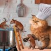 Chef Cat And Mice Paint by numbers