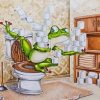 Frog In Toilet Paint by numbers