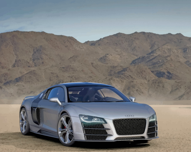 Green-Audi-R8-Car-paint-by-numbers