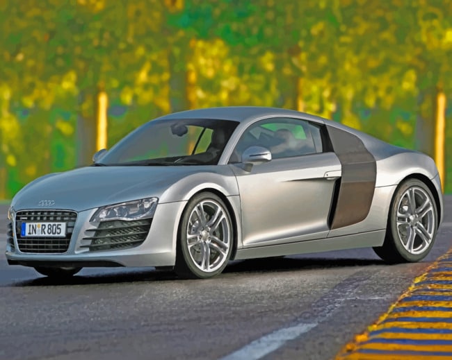 Grey-Audi-R8-paint-by-number