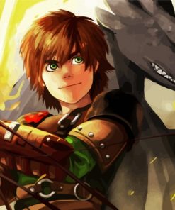 Hiccup And Dragon Animation Paint by numbers