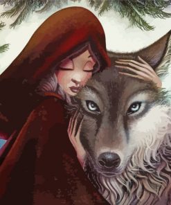 Little Red Riding With Wolf Paint by numbers
