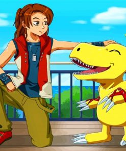 Masaru And Agumon Paint by numbers