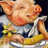 Pig Eating Corn Paint by numbers