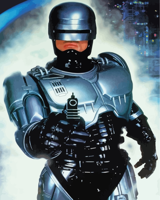 Robocop Movie Peter Weller paint by numbers