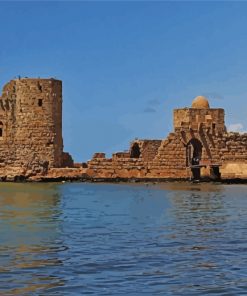 Sidon Sea Castle Lebanon Paint by numbers