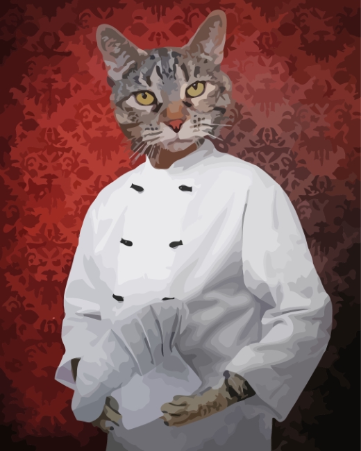 The Chef Cat Paint by numbers