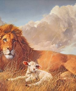aesthetic-lion-and-lamb-paint-by-number