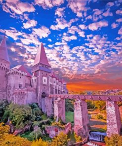 Hunyad Castle At Sunset Paint by numbers