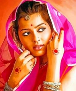 Beautiful Indian Woman Paint by numbers