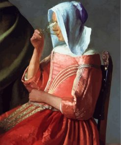 woman-drinking-Johannes-Vermeer-paint-by-numbers