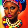 African Woman Wearing Beads Paint By Number