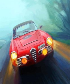 Red Alfa Romeo Car Paint By Numbers
