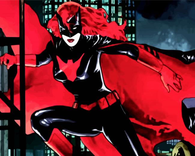 Powerful Black And Red Batwoman Paint By Numbers