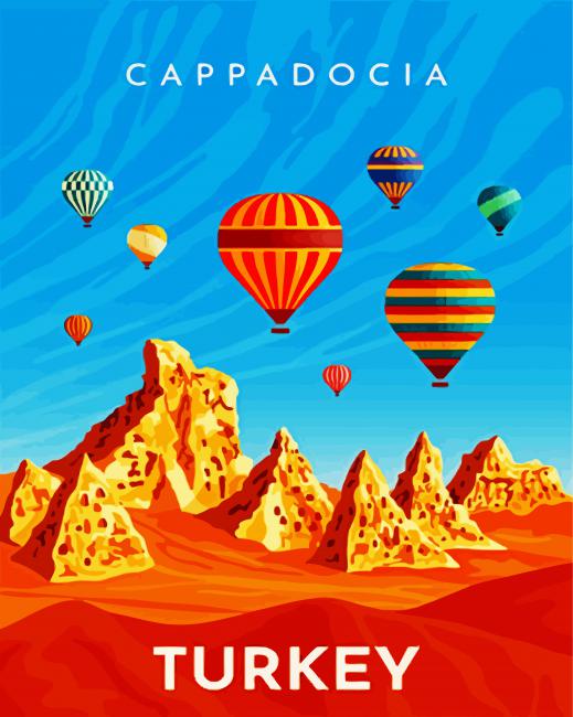 Cappadocia Turkey Illustration paint by number