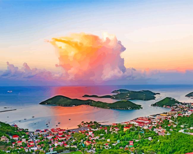 Caribbean Island of St Thomas Paint By Number