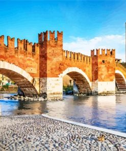 Castel Vecchio Bridge Verona Italy Paint By Numbers