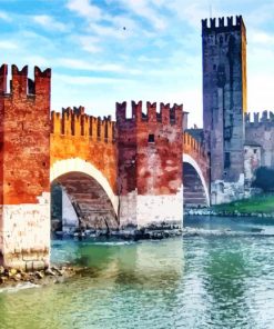 Castel Vecchio Bridge Verona Paint By Numbers
