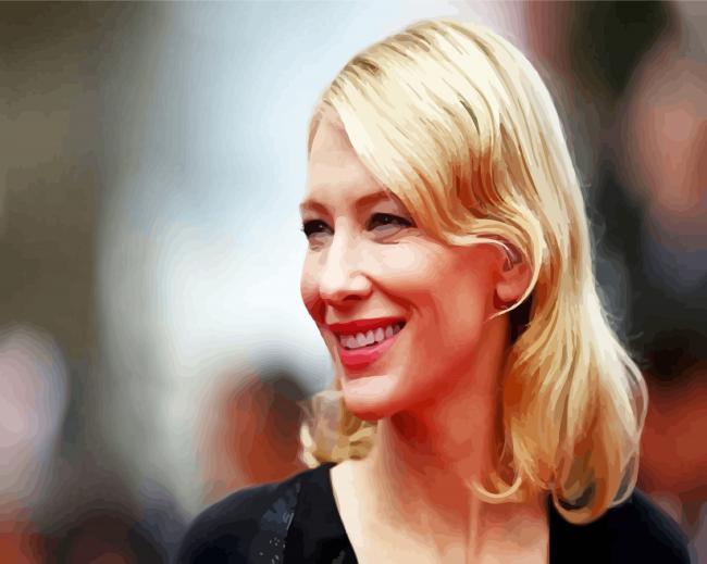 Cate Blanchett Smiling paint by number