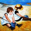 Children Playing On The Beach Cassat paint by number