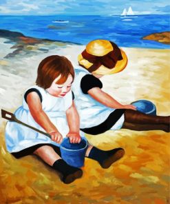 Children Playing On The Beach Cassat paint by number