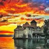 Chillon-Castle-sunset-paint-by-numbers