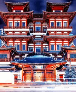 Chinatown Buddha Tooth Relic Temple Paint By Numbers