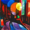 City Scene at Night By Oscar Bluemner Paint By Number