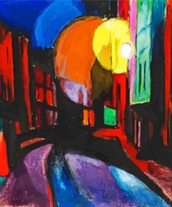 City Scene at Night By Oscar Bluemner Paint By Number