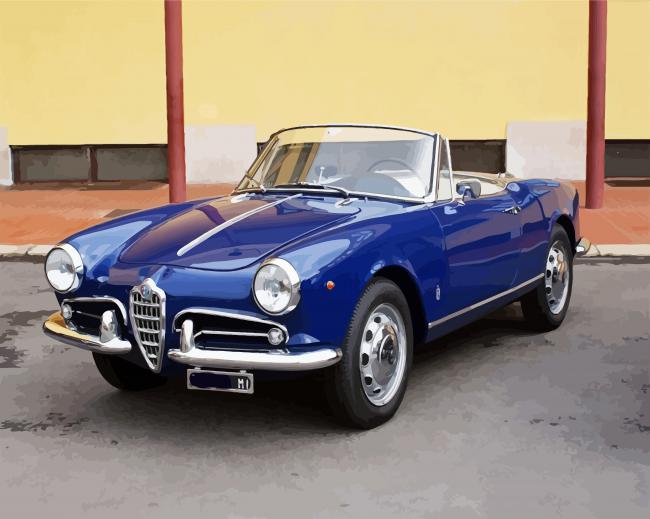 Blue Classic Alfa Romeo Paint By Numbers