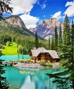 Emerald Lake Lodge Yoho National Park Canada paint by number