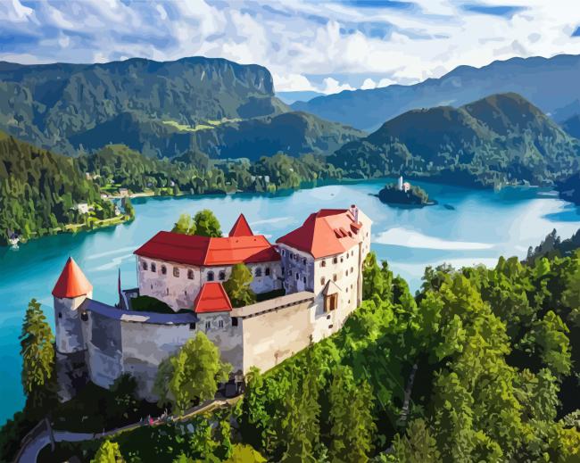 Slovenia's Bled Lake Paint By Number