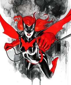 Flying Angry Batwoman paint by number