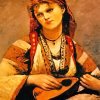Gypsy With a Mandolin By Corot Paint By Number