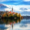 Lake Bled In Fall paint by number