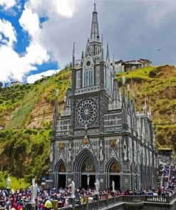 Las Lajas Sanctuary Colombia paint by number