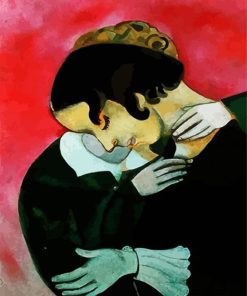 Lovers In Pink Chagall paint by number