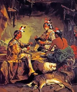 Natives Gamblers Playing Cards Paint By Numbers