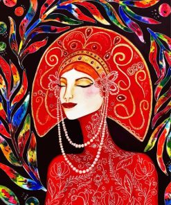 Russian Red Woman Paint By Number