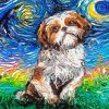 Shih Tzu During Starry Night Paint By Number