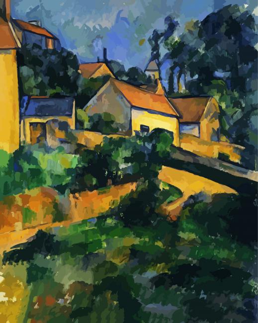 Turning Road At Montgeroult Cezanne paint by number